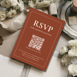 Modern Moody Wedding RSVP Card with QR code