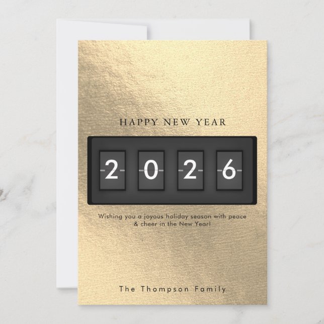 Modern New Year Simple Countdown Gold (Frente)