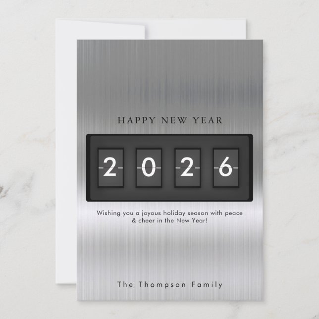 Modern New Year Simple Countdown Silver (Frente)