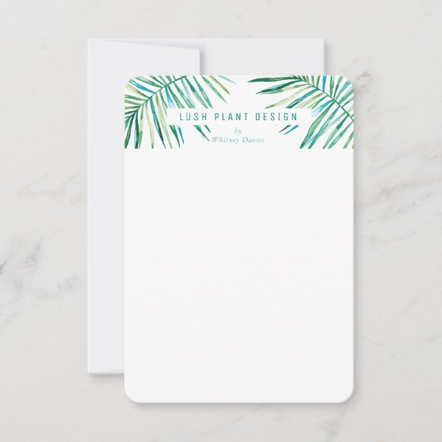 MODERN PALM LEAF LOGO Lush botânico life green (Frente)