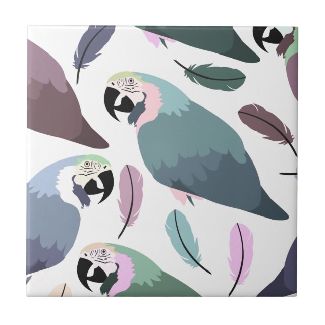 Modern Parrots Tropical Pattern  (Frente)