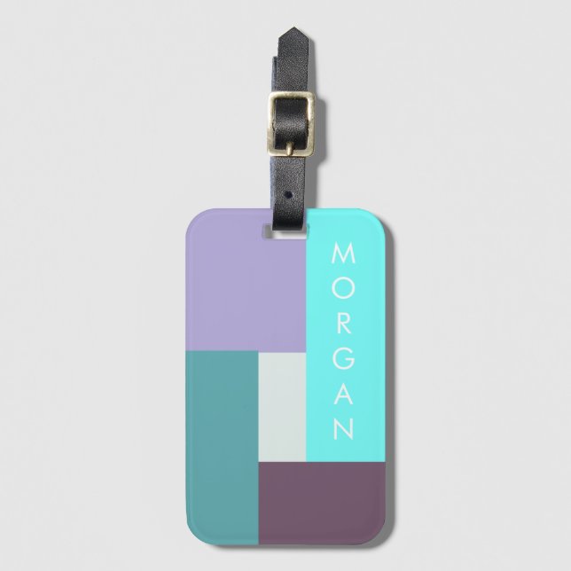 Modern Pastel | Etiqueta de bagagem personalizada (Frente Vertical)