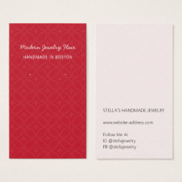 Modern Pattern Red Earring Display Card