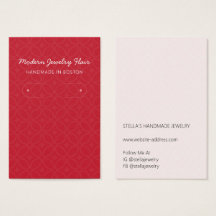 Modern Pattern Red Hoop Earring Display Card
