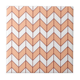 Modern Peach Burgundy Herringbone