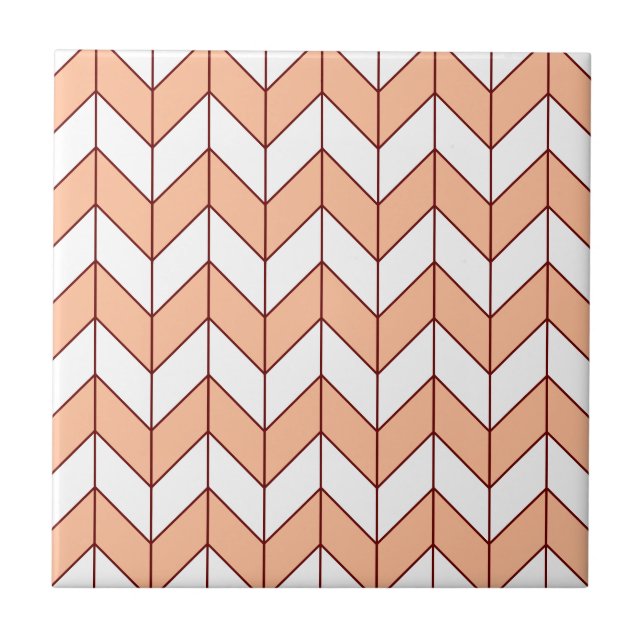 Modern Peach Burgundy Herringbone (Frente)