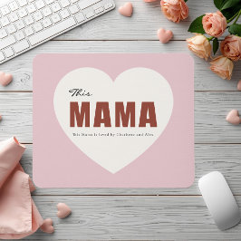 Modern Personalized Mama Heart Mouse Pad