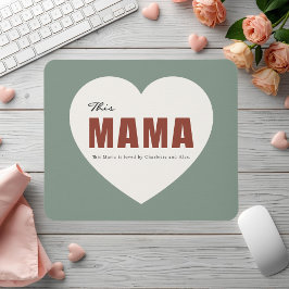Modern Personalized Mama Heart Mouse Pad