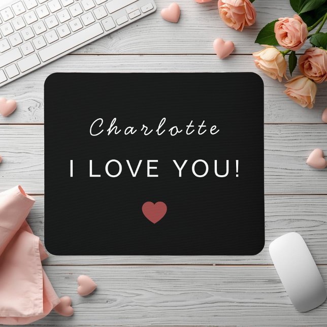 Modern Personalized Valentine Mouse Pad (Criador carregado)