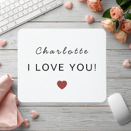 Modern Personalized Valentine Mouse Pad
