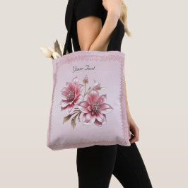 Modern Pink Flowers Tote Bag