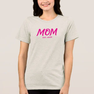 Modern Pink Script Established Mom