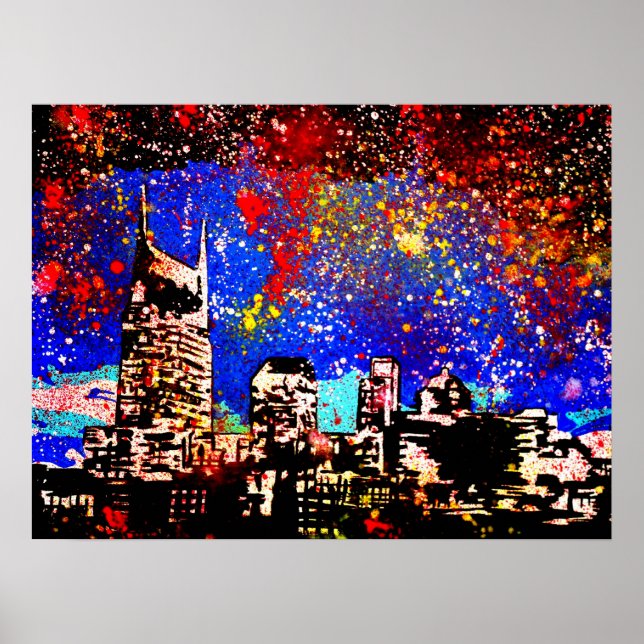 Modern pop art impressão "Music City" (Frente)