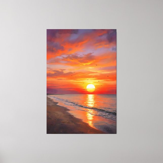 Modern Poster Nature Sunset Canvas Print Wall Art (Frente)