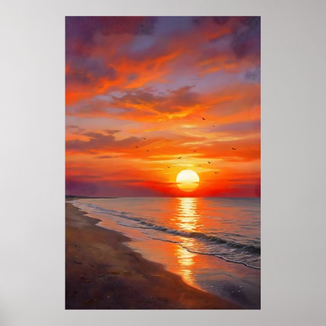 Modern Poster Nature Sunset Wall Art Home Decor (Frente)