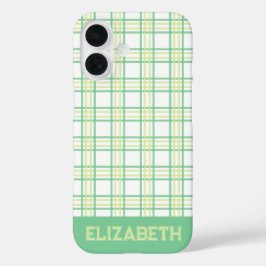 Modern Preppy Plaid Varsity Font Green Lime