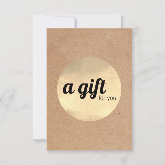 Modern Printed Kraft Faux Gold Circle Bold (Frente)