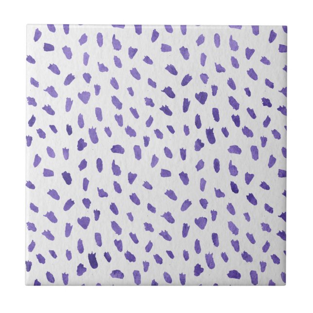 Modern Purple Dots Fun Spots Ceramic Tile (Frente)