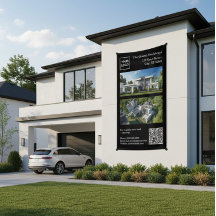 Modern Real Estate Banner with QR Code