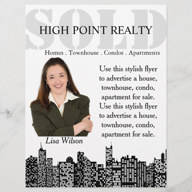 Modern Real Estate Realtor For Sale Flyer (Frente)