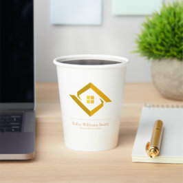 Modern Real Estate White and gold custom logo 