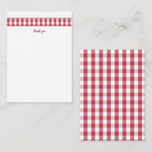 Modern Red Gingham, obrigado, notas