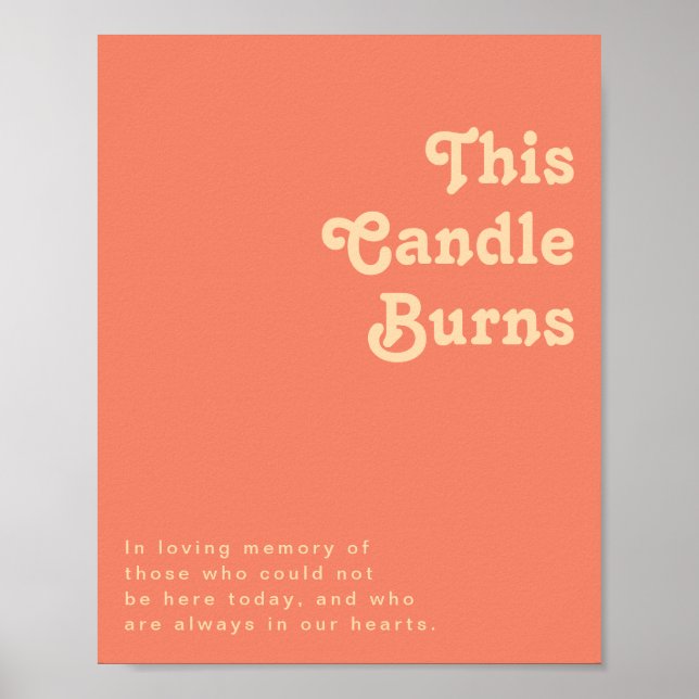 Modern Retro | Coral This Candle Burns Poster (Frente)