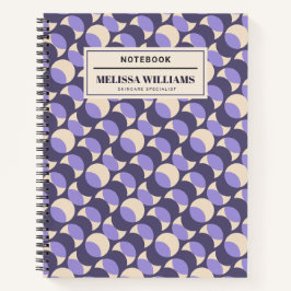 Modern Retro Lavender Geometric Notebook