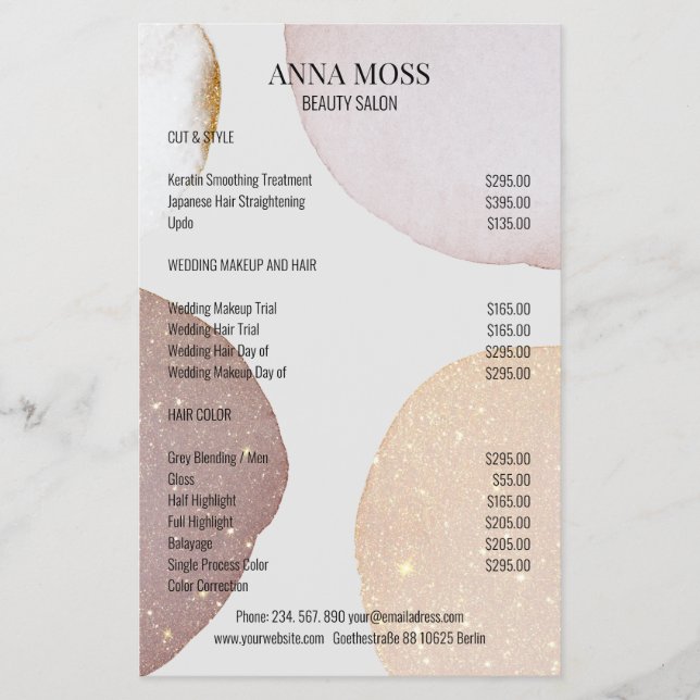 Modern Rosegold Glitter Flyer (Frente)