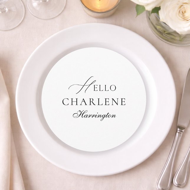 Modern Round Wedding Menu & Place Card (Criador carregado)