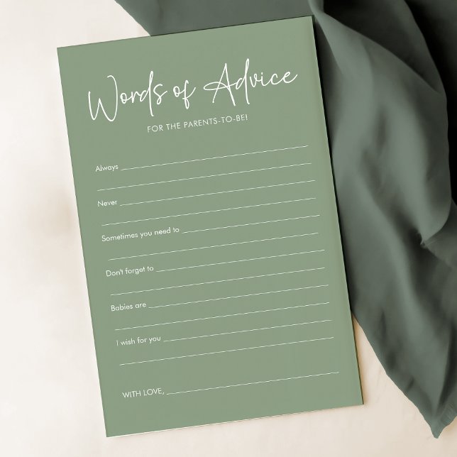 Modern Sage Oh Baby Simple Chá de fraldas Advice C (Criador carregado)