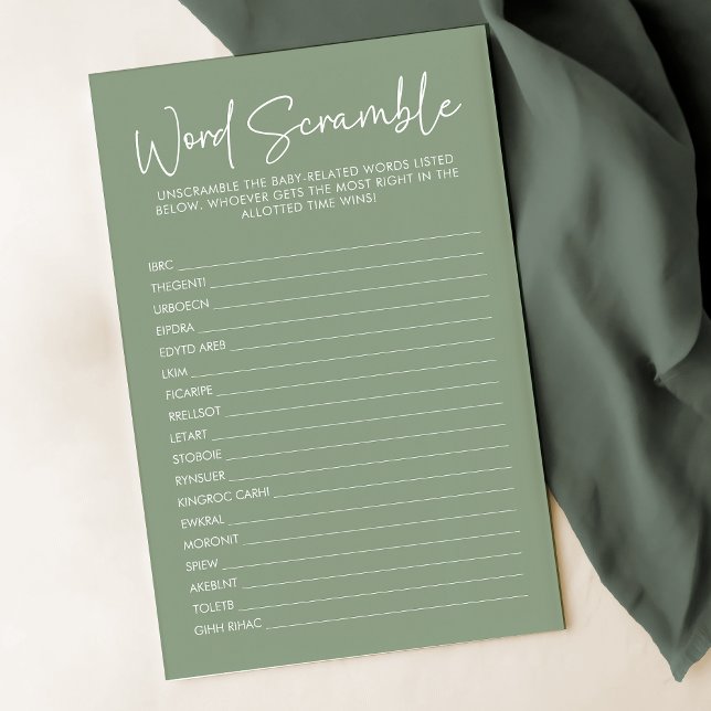 Modern Sage Oh Baby Simple Word Scramble Game (Criador carregado)