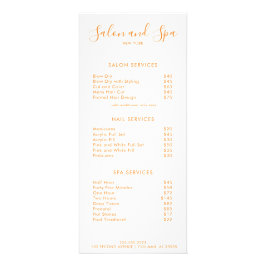 Modern Salon Price Menu