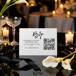 Modern Script QR Code Wedding Website RSVP