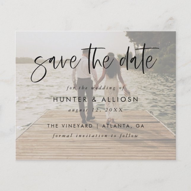 Modern Script Save The Date | Budget  Flyer (Frente)