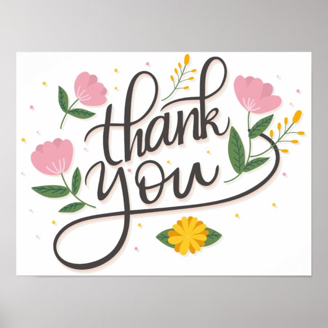 Modern Script thank you poster (Frente)