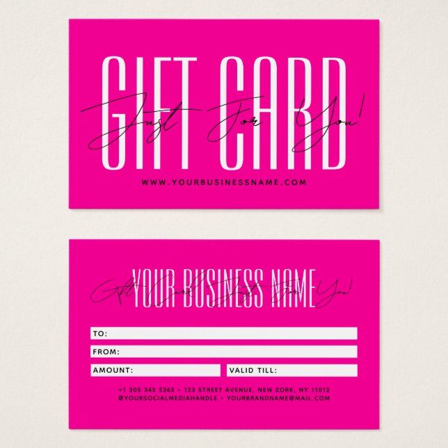 Modern script typography business gift card  (Frente & Verso)