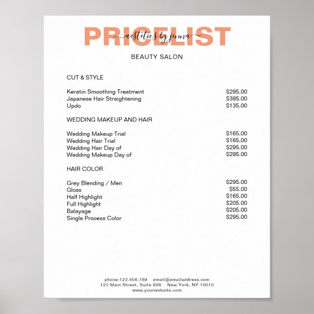 Modern Simpel Preishear Poster (Frente)