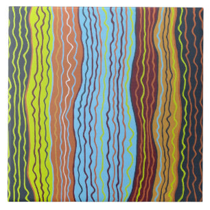 Modern Squiggles 4 6 x 6 Azulejo cerâmico