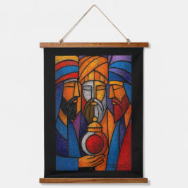Modern Stained Glass Three Wise Men in English