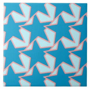 Modern Star Geometric - Cerulean e sky blue