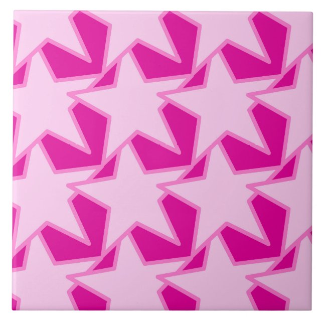 Modern Star Geometric - rosa claro e fuchsia (Frente)