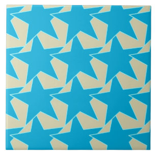 Modern Star Geométrico - azul-ceruliano e bronzead