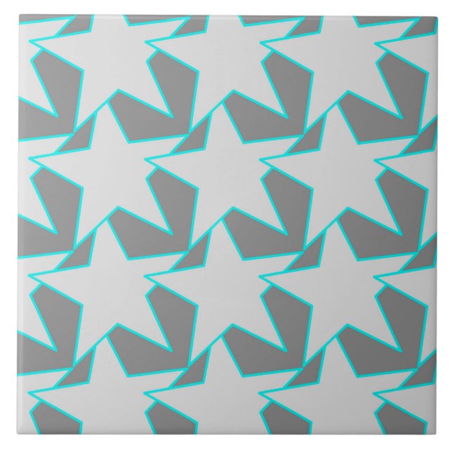 Modern Star Geométrico - cinzas e turquesa (Frente)