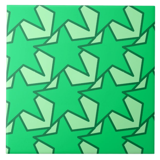 Modern Star Geométrico - esmeralda e verde-menta (Frente)