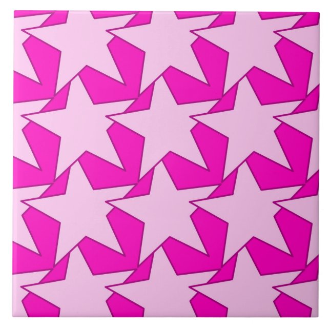 Modern Star Geométrico - Fúcsia e rosa-gelo (Frente)