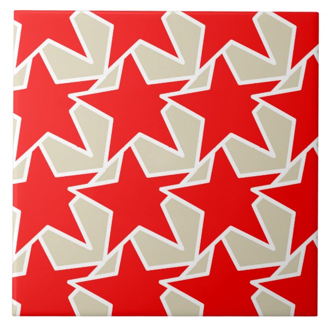 Modern Star Geométrico - vermelho profundo e estic (Frente)