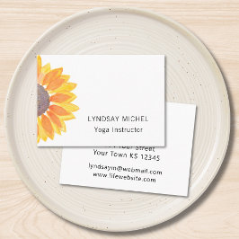 Modern Sunflower Yoga Instrutor Cartão de visita