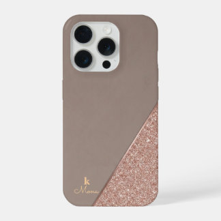 Modern Taupe & Rose Gold Geometric Glitter Luxury 