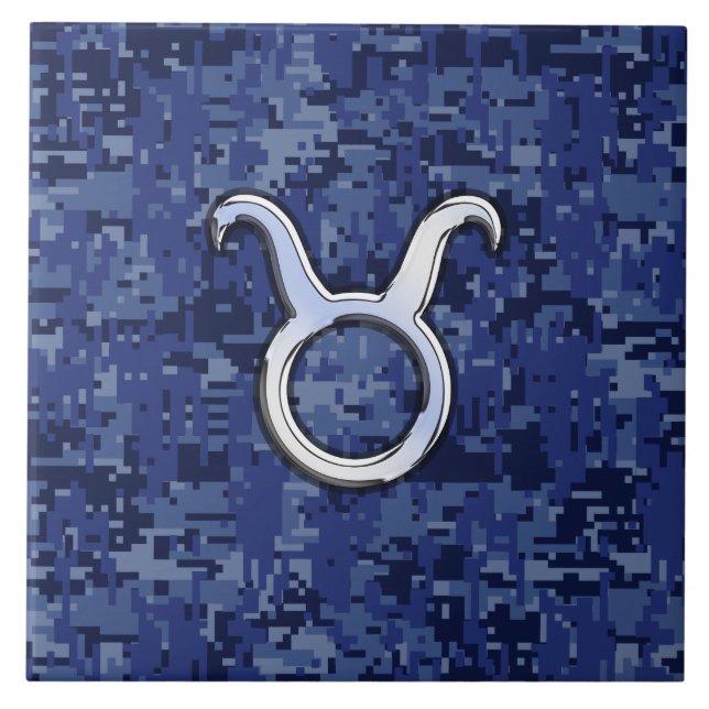 Modern Taurus Zodiac - Símbolo Azul - Camuflagem D (Frente)